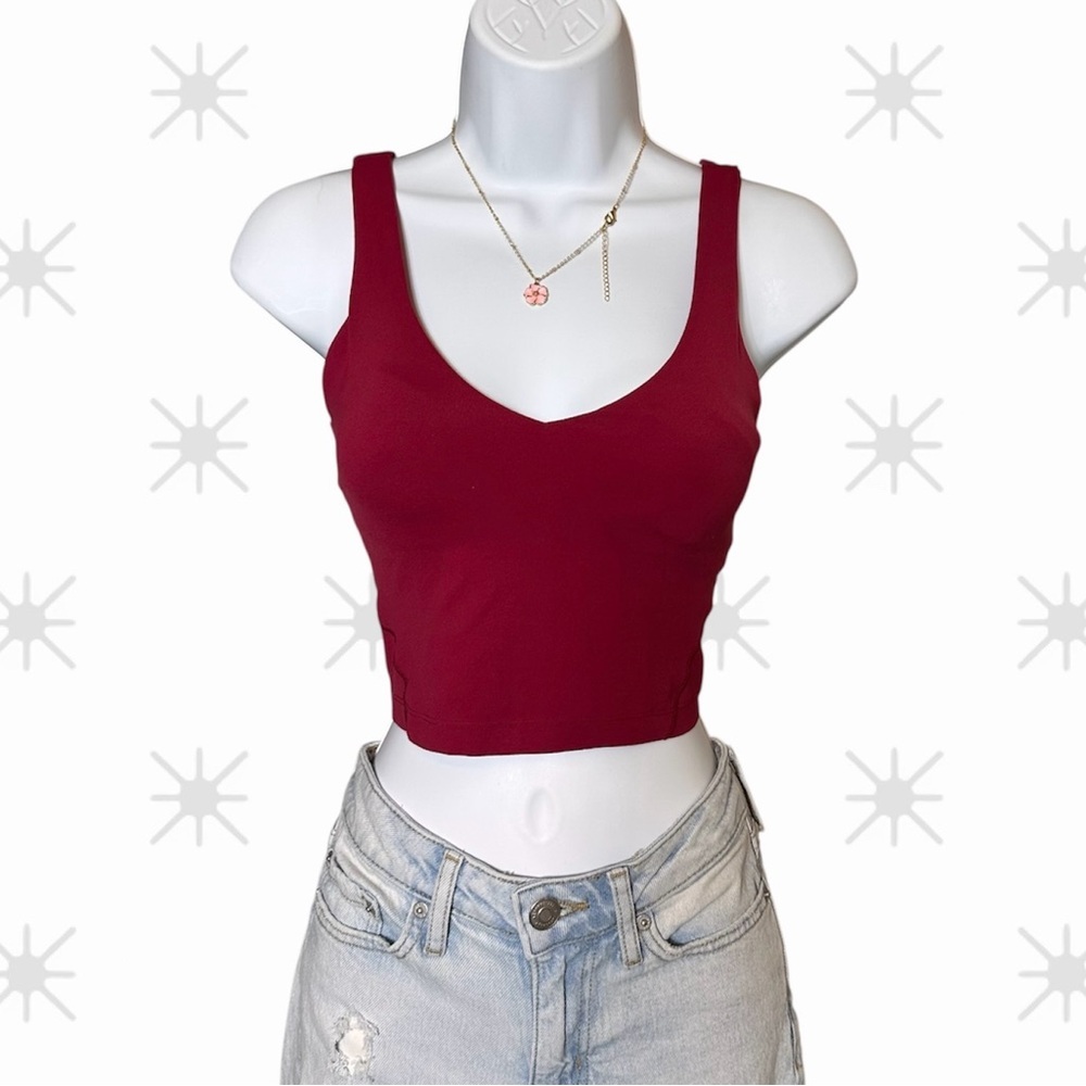Lululemon Align Tank Top Size 0 Burgundy Crop Activewear Yoga Gym Buttery soft